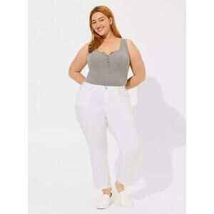 Torrid Crop Sky High Boot Super Soft High Rise Jeans Optic White Womesn 14 NWT